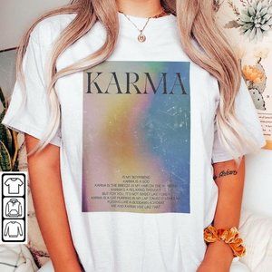 Karma Taylor Vintage Art Shirt, Taylor Midnights Song Cover, taylor album trendi